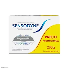 [REC/+POR- R$14,46] Sensodyne Creme Dental Branqueador para Dentes Sensíveis Extra Fresh, Anti Tártaro, Proteção Diária, Leve 3 e Pague 2, 90g