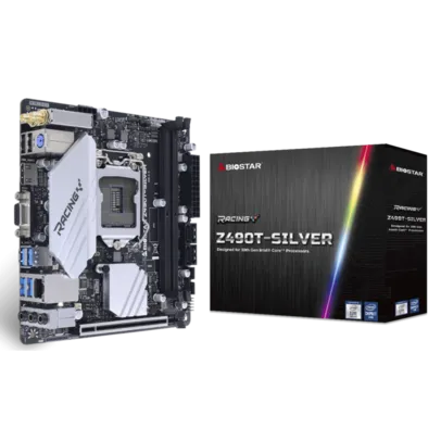 Placa Mãe Biostar Racing Z490T-Silver, Chipset Z490, Intel LGA 1200, Mini-ITX, DDR4, IZ49BIHT-R01-BS