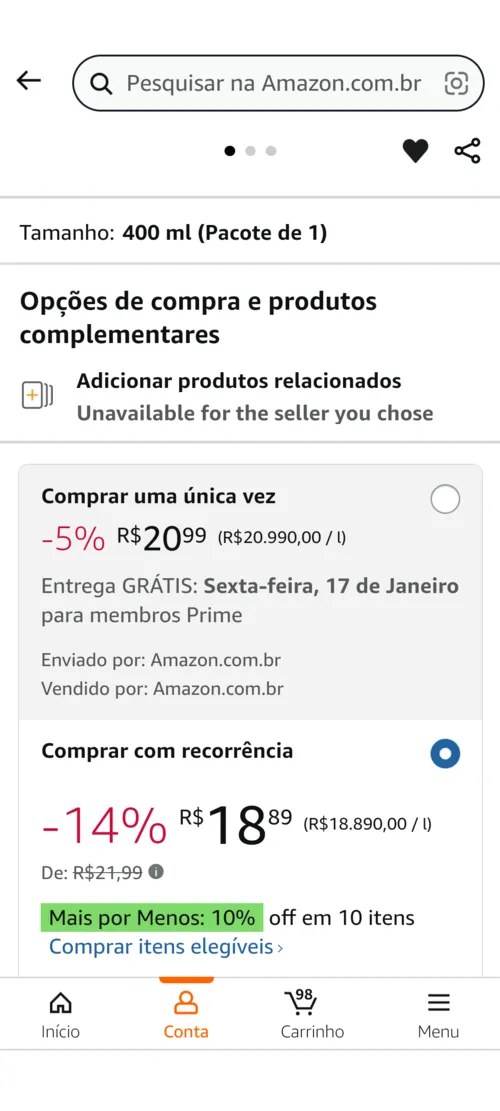 Imagem na descrição da promoção