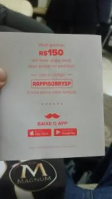 Desconto Rappi novos usuários de R$ 150,00