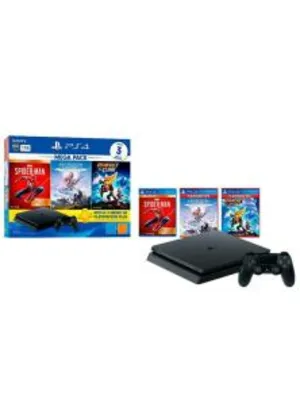 PlayStation 4 Mega Pack V15 1TB 1 Controle Preto - Sony com 3 Jogos PS Plus 3 Meses | R$2374