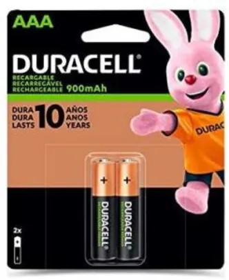 [PRIME]Pilha Recarregável AAA Palito DURACELL com 2 unidades | R$ 40