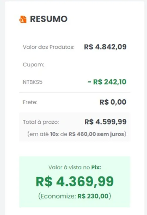 Imagem na descrição da promoção