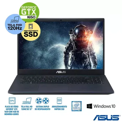 Notebook Gamer Asus, Intel® Core? i5 9300H, 16GB, 256GB SSD, 15,6" Full HD 120Hz NVIDIA® GTX 1650