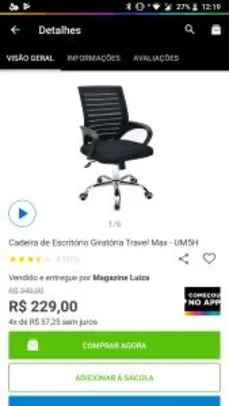 Cadeira de Escritório Giratória Travel Max