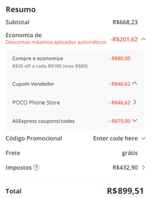 Imagem na descrição da promoção