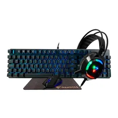 Combo Gamer 4 in 1 Gamdias Hermes E1B, RGB, Preto, HERMES E1B 4-IN-1 COMBO