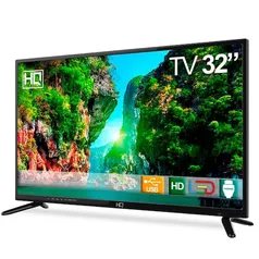 TV LED 32" HQ HQTV32 Resolução HD com Conversor Digital 2 HDMI 2 USB Recepção Digital