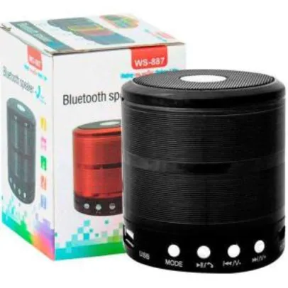 Mini Caixa De Som Portátil Speaker Ws-887 - Preto vendido e entregue por paizão store  R$ 22,99 (25% de desconto)  R$ 17,24