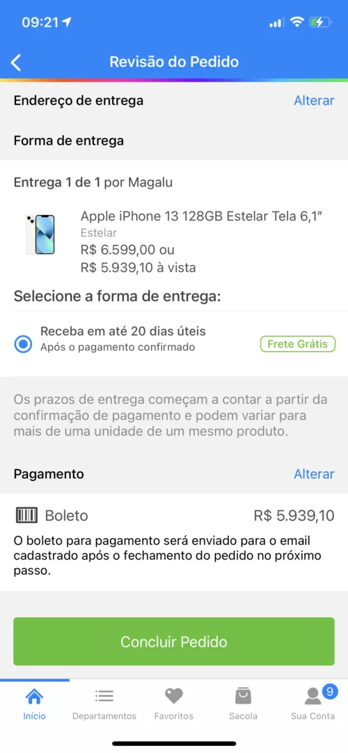 Imagem na descrição da promoção