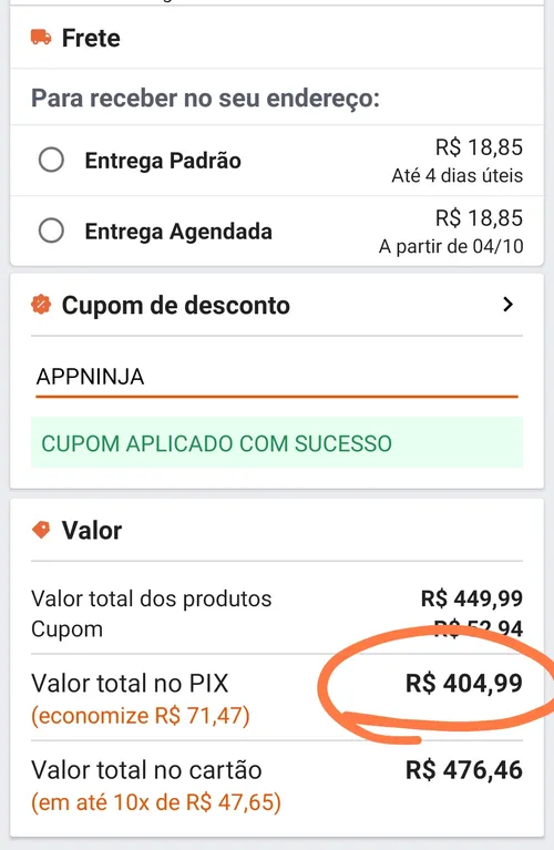 Imagem na descrição da promoção