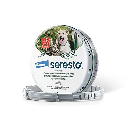 Coleira Antipulgas e Carrapatos Bayer Seresto para Cães e Gatos de até 8kg