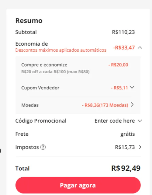 Imagem na descrição da promoção