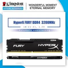 Memória HyperX Fury DDR4 DDR4 2400MHz 8G | R$215