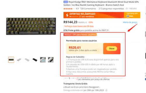 Imagem na descrição da promoção