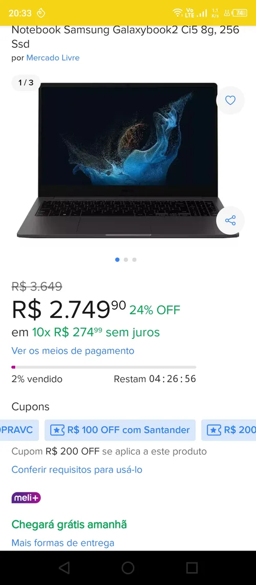 Imagem na descrição da promoção