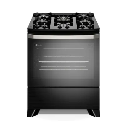 [Com Cashback Electrolux R$1609 ] Fogão 5 bocas Electrolux Preto Experience Mesa de Vidro, PerfectCook e VaporBake (FE5GP) Bivolt