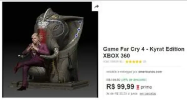 Game Far Cry 4 - Kyrat Edition (PT-BR) - XBOX 360 (Com estatueta, edição de colecionador) R$ 99