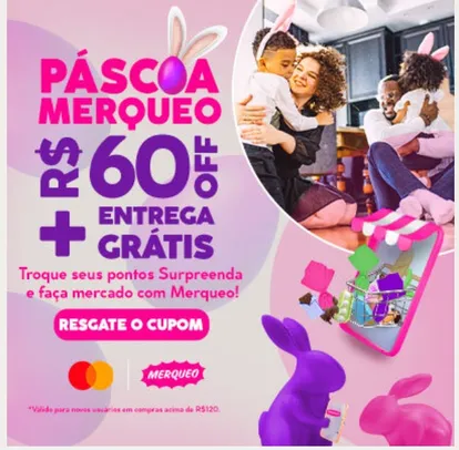 Ganhe R$ 60 OFF + frete Grátis na primeira compra na Merqueo