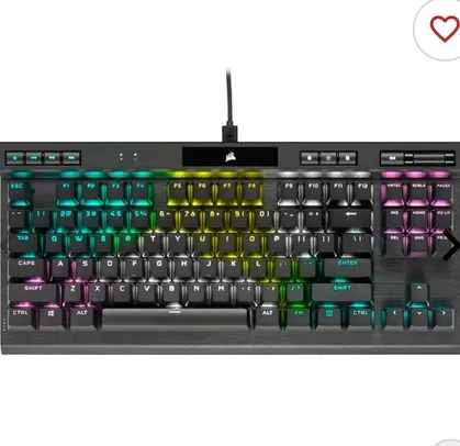 Teclado Mecanico Gamer Corsair K70 RGB TKL, Switch Speed, Preto, CH-9119014-NA