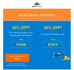 Descontos de 20% a 25% na Peixe Urbano