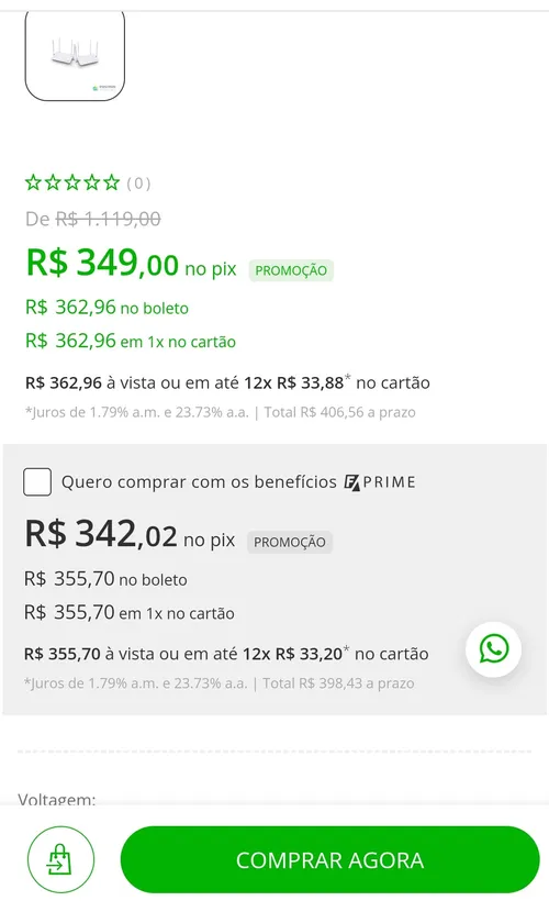 Imagem na descrição da promoção