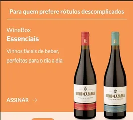 Wine Box Essenciais - Assinatura Mensal com 70% OFF por 6 meses