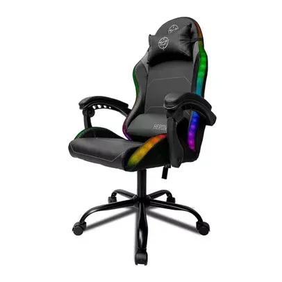 Cadeira de escritório TGT Heron RGB TGT-HR-RGB gamer ergonômica preta com estofado de couro sintético