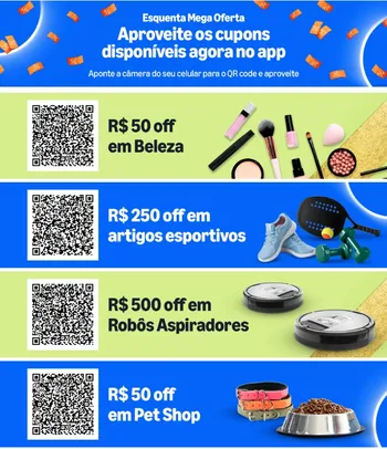 Aproveite os cupons do esquenta Mega Ofertas Amazon e garanta descontos em diversas categorias de produto!