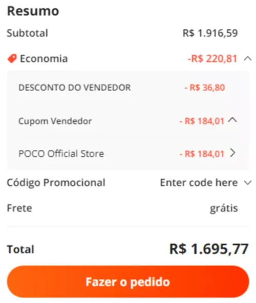 Imagem na descrição da promoção