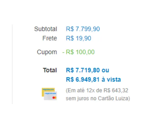 Imagem na descrição da promoção