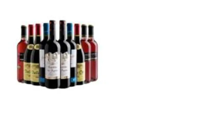 Kit 10 vinhos por R$199 + frete grátis na Evino