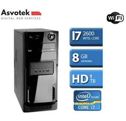 [R$ 1.079,95 Com AME] computador intel core i7 8gb HD 1tb - ASVOTEK Mod.ASI781TB