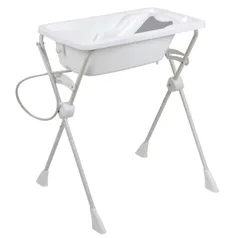 Banheira Infantil Burigotto, Kit Banho com Suporte e Redutor de Assento, Branco