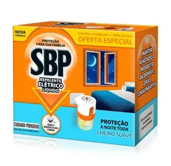 Repelente Elétrico Líquido SBP 45 Noites Cheiro Suave com 1 Aparelho +