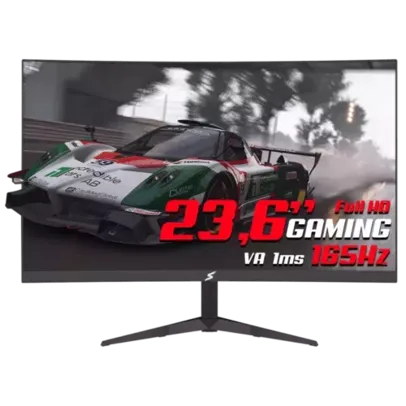 Monitor Gamer SuperFrame Precision Ultra, 23,6 Pol CURVO, Full HD, FreeSync/G-Sync, 1ms, 165Hz, HDMI/DP, SFP2412 FHD