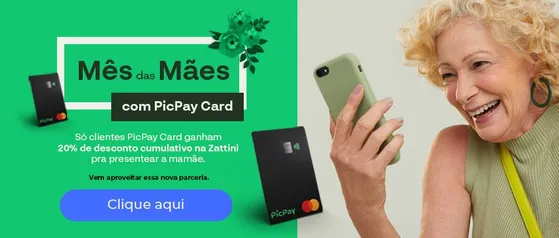 20% de desconto [Picpay Card + Zattini]