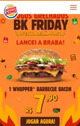 Whopper barbecue bacon - R$8