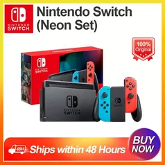 Nintendo Switch Game Console V2 Model Neon And Gray Set 6.2 Inch Lcd Touch Screen 