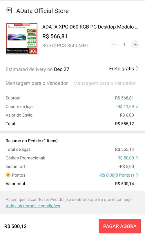 Imagem na descrição da promoção