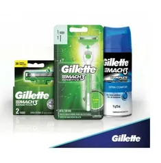 Kit Barbeador Gillette Sensitive + 3 cargas + Espuma | R$30