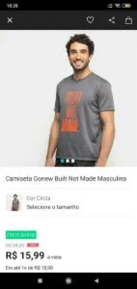 Camiseta Gonew Built Not Made Masculina - Cinza