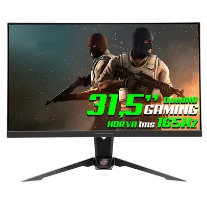 MONITOR GAMER ASROCK PHANTOM GAMING PG32QF2B, 31,5 POL, QUADHD, 1MS, 165HZ, 116% sRGB, VA, HDR, FREESYNC, HDMI/DP