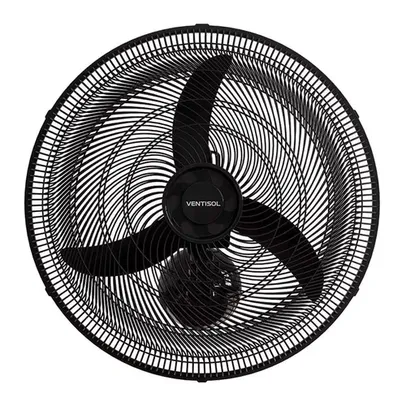 Ventilador de Parede Ventisol 50cm New, Controle de Velocidades, 3 Pás, Preto