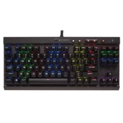 TECLADO MECÂNICO CORSAIR GAMER K65 LUX RGB CH-9110010-BR SWITCH CHERRY MX RED ABNT2 - R$ 365