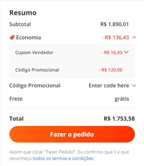 Imagem na descrição da promoção