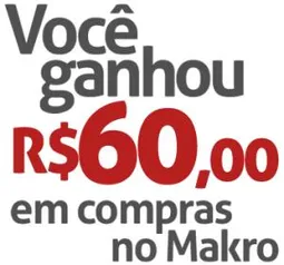 R$ 60 OFF nas compras acima de R$ 300