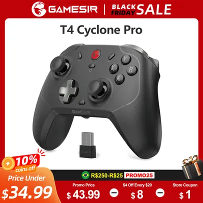 [G. PAY] GameSir Gamepad sem fio multiplataforma, T4 Cyclone Pro, Hall Effect 