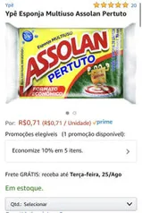 Prime - R$ 0,59 Ypê Esponja Multiuso Assolan Pertuto