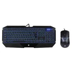 Teclado Gamer HP LED Azul, ABNT + Mouse Gamer HP | R$113